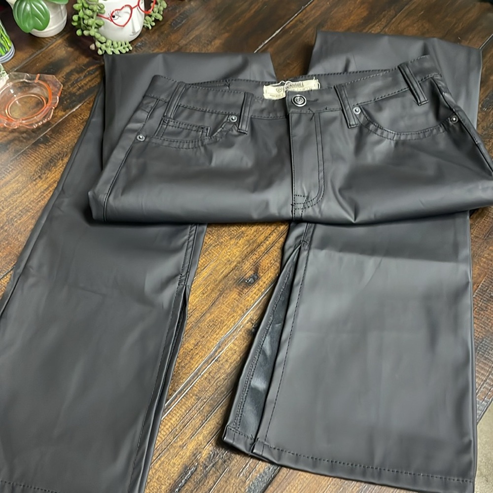 Rock & Roll Denim Black Pleather High Rise Bootcut for Women NWT - Picture 8 of 13